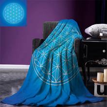 Священное геометрическое одеяло цветок жизни сетчатый узор состоящий из типов перекрывающихся кругов тема теплое одеяло для кровати 2024 - купить недорого