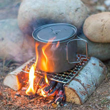 Novo aço inoxidável churrasqueira net não deslizamento pote rack quadrado retângulo malhas grade rede de arame acampamento caminhadas ao ar livre churrasco 2024 - compre barato