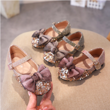 Zapatos de princesa ostentosos para niña, calzado individual con nudo de mariposa, zapatos de vestir para niña, zapatos de fiesta para niño de 1 a 12 años 2024 - compra barato