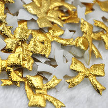 100pcs tecido acolchoado dourado flor arco apliques bonecos bebê lotes btexto 2024 - compre barato