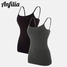 Anfilia-camisola básica de algodón para mujer, camisetas sin mangas con autosujetador incorporado, ropa de dormir ajustable con tirantes, chaleco para correr 2024 - compra barato