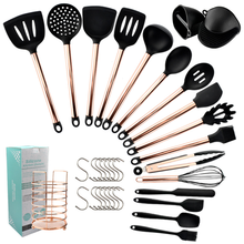 Kitchen Cooking Utensils Set Gold-plated Tube Handle Non-stick Pot Silicone Cookware Household Cooking Spoon Shovel Kit 2024 - buy cheap