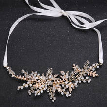 Luxury Bridal Wedding Headbands Crystal Flower Leaf Headpiece Bride Crown Engagement Hair Accessorices Party Jewelry Gift 2024 - buy cheap