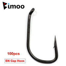 Bimoo 100pcs Coated High Carbon Steel Carp Fishing Hook In-turn Eye Barbed Terminal Fishing Accessory Tackle 2024 - buy cheap