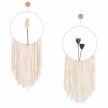 Conjunto de apanhador de sonhos para parede, 2 peças, tecido para decoração de casa, macrame, plantas artificiais, tapeçaria, pendurar na parede 2024 - compre barato