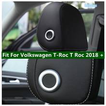 Lapetus Fit For Volkswagen T-Roc T Roc 2018 - 2021 ABS Pearl Chrome Car Seat Pillow Headrest Button Decoration Ring Cover Trim 2024 - buy cheap