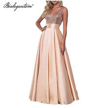 Bealegantom Green Long A-Line Prom Dresses 2021 New Beaded Women Formal Evening Party Celebrity Gowns Vestidos De Noite PD131 2024 - buy cheap