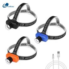 Linterna frontal led Q5 para exteriores, luz de cabeza XPE portátil con batería integrada, recargable por usb, lente convexa impermeable, luz de camping en 3 colores 2024 - compra barato