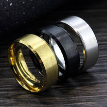 Wholesale Top 100pcs/Lot 8MM Men's Rings Stainless Steel Silver Color Gold Plated Black Mix Jewelry Fashion Titanium Steel Ring 2024 - buy cheap