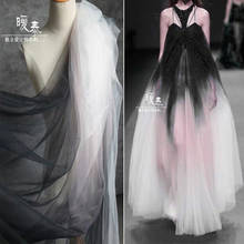 Lace Mesh Tulle Fabric Black Pink White Gradient DIY Various Decor scarf Veil Gown Skirt Wedding Dress Designer Fabric 2024 - buy cheap