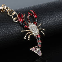 Crystal Lobstal Keychain 3D Lobster Shape Rhinestone Insect Character Pendant Keyring Fashion Enamel Car Key Chain Jewelry 2024 - buy cheap
