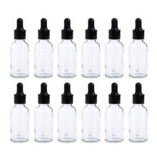 12Pcs Empty Dropper Bottle Essential Oil Glass Aromatherapy Liquid 20ml Drop for Massage Pipette Bottles Refillable Clear/Blue 2024 - buy cheap