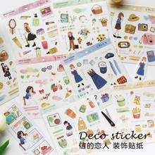 Bread Sailor Dress Flower Fruit Girl  Decorative Stationery Stickers Scrapbooking DIY Diary Album Stick Lable 2024 - buy cheap