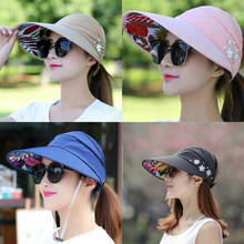 Chapéu de sol feminino, chapéu dobrável com proteção uv 2024 - compre barato