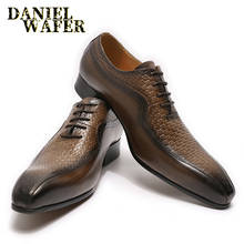 2020 sapatos de oxford sapatos masculinos impressões vestido sapato estilo clássico café preto laço acima do dedo do pé apontado casamento escritório couro formal sapatos masculinos 2024 - compre barato