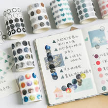 Morandi-Cinta adhesiva decorativa de lunares, pegatina redonda de Luna, Washi, Diy, para álbum de recortes, papelería japonesa 2024 - compra barato