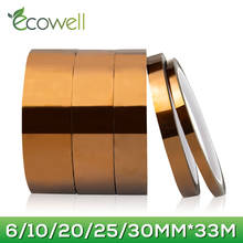 Ecowell-fita kapton-fita de 6/10/20/25/30mm para indústria eletrônica, 1 peça, resistente a altas temperaturas, poli-imida, dourado 2024 - compre barato