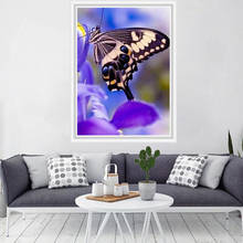 Алмазная картина ручной работы Diy цветочные картины дома гостиной украшения красочные бабочки точка дрель рисунок 2024 - купить недорого