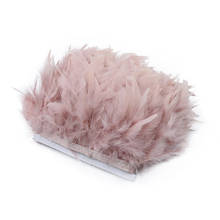 Wholesale 2yards Turkey Feather Trim Fringe 4-6inch Leather Pink Chandelle Marabou Feathers For Skirt Dress Decoration Crafts 2024 - buy cheap