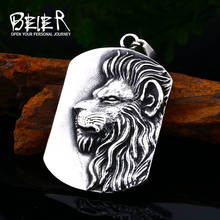 Beier 316L stainless steel Classic animal lion head tag men's pendant necklace Viking patron saint fashion jewelry LLLHP109P 2024 - buy cheap
