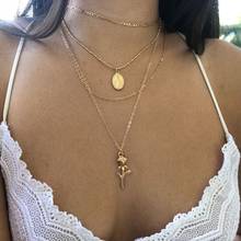 HebeDeer Trendy Girl Necklace Multilayer Chain Women Rose Gold Color Trendy Fashion Pendant Necklaces Jewelry Lady Collier 2024 - buy cheap
