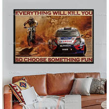 Póster Retro de carreras de coches y Motocross Dirt Bike Biker Driver Race, impresiones artísticas de pared, decoración del hogar, regalo en lienzo 2024 - compra barato