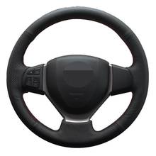 Car Steering Wheel Cover Hand-stitched Black Artificial Leather For Suzuki CELERIO S-CROSS SX4 2013 2014 Suzuki Vitara 2015 2024 - buy cheap