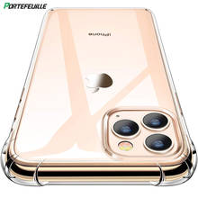 Прозрачный защитный чехол для Apple iPhone 11 Pro Max X XS XR 8 Plus 7 6 6S SE 2020 SE2, прозрачный мягкий силиконовый чехол, аксессуары 2024 - купить недорого