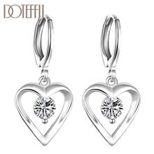 DOTEFFIL 925 Sterling Silver Heart-Shaped AAA Zircon Earrings Charm Women Jewelry Fashion Wedding Engagement Party Gift 2024 - buy cheap