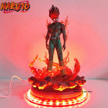 Figura de acción de Naruto Might Guy, figura de PVC con Base Led, modelo de Anime Shippuden Might Guy, figurita de ojos Led, juguete 2024 - compra barato