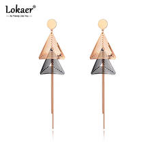 Lokaer Original Design Stainless Steel Hiphop/Rock Earrings Bohemia Geometric Tassel Earrings Jewelry For Women Girls E20276 2024 - buy cheap
