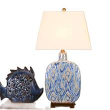 Mediterranean Sea Blue Ceramic Table Lamp Bed Room Foyer Study Fashion Desk Reading Night Light LD160 2024 - buy cheap