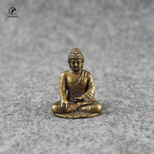 Estatua de Buda Amitabha de cobre macizo, esculturas de latón para el hogar, decoración Vintage para sala de estar, oficina y escritorio, estatuilla en miniatura 2024 - compra barato