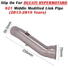 51 мм Слипоны для DUCATI Hypermotard 821 2013 - 2018 Hyperstrada модифицированное соединение для выхлопной трубы мотоцикла среднее соединение 2024 - купить недорого