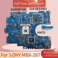 Placa base para portátil SONY MBX-267, dispositivo de prueba completa, 216 de trabajo, para Notebook, S1204-2, A1890676A, HM70, SJTNV, DDR3, 0833002-100% 2024 - compra barato