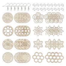 Jewelry Making kit DIY Dangle Earring Set with 80pcs Unfinished Blank Wood Pendants 80pcs Jump Rings and 80pcs Earring Hooks 2024 - buy cheap