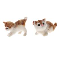 2 peças gato realista, brinquedo para gato de pelo, decoração da casa, brinquedo animal peludo para bebê 2024 - compre barato