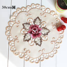 HOT lace satin embroidery place table mat cloth pad cup mug drink doilies dining dish pan tea coaster Christmas placemat kitchen 2024 - buy cheap