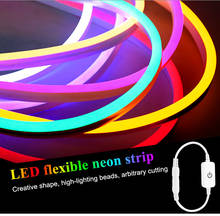 12V Neon Light Strip 1M-5M Flexible Decor Lamp Tape SMD 2835 Waterproof LED Strip Rope Tube With Power Adapter+Touch Dimmer 2024 - buy cheap
