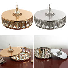 Golden Mirror Base Tray Crystal Vanity Tray Large Serving Holder for Jewelry 2024 - buy cheap