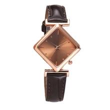 Elegante reloj rectangular sencillo para mujer, de cuarzo plateado, relojes de pulsera de cuero Retro informales a la moda, 2020 2024 - compra barato