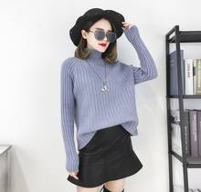 Sweater 2020 Solid Color Loose Casual Half Turtleneck Long Sleeve Thick Autumn  Winter Women Sweter Sweaters Vestidos LXJ663 2024 - buy cheap