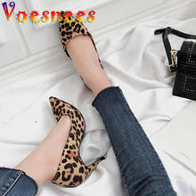 Voesnees-zapatos de tacón alto con punta estrecha para mujer, calzado con estampado de leopardo, stilettos, boca baja, para discoteca, primavera y otoño, 2021 2024 - compra barato