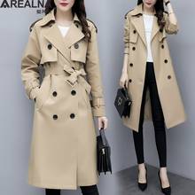 Women coats Autumn Overcoat new Double-Breasted Slim Trench Coat Fashion Long Windbreaker Women Business Outerwear manteau femme 2024 - buy cheap