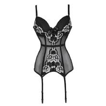 Sexy Push Up Cup Corset Lace Embroidered Teddies Lingerie Plastic Boned Lace Bow Transparent Bodysuit Bustiers Underwear Shaper 2024 - buy cheap