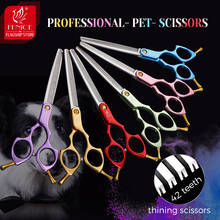 Fenice 6.5 inch VG10 Steel Professional Pet Scissors Dog Grooming Shears Thinning Rate 30% 2024 - buy cheap