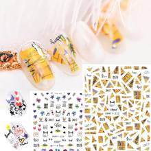 Newest Golden Cute 3D Self Adhesie Back Glue DIY Decal Decoration Tips Nail Art Stickers HANYI-222 229 2024 - buy cheap