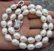 HUGE AAA 14-13MM White Baroque Pearl Necklace 18inch Leopard Clasp 36" 50" 2024 - buy cheap