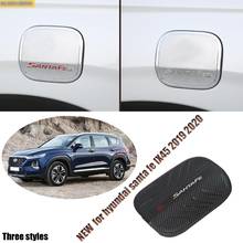 Accesorios exteriores para coche, cubiertas de tanque de combustible, decoración embellecedora, pegatinas de fibra de carbono ABS aptas para hyundai santa fe ix45 2019 2020 2024 - compra barato