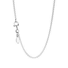 Base Silver Chain Necklace 925 Sterling Silver Choker Necklaces for Women Fashion Thin Chain Collier Brand Logo Necklace Jewelry 2024 - buy cheap